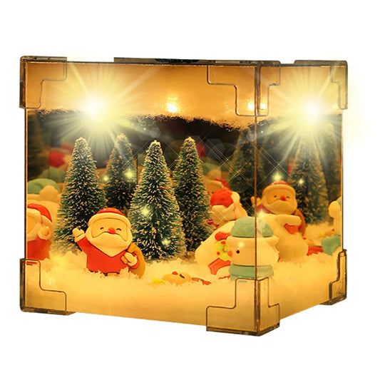 Santa Claus DIY Night Light – Snow Scene Decorative Christmas Lamp for Indoor Festive Decoration